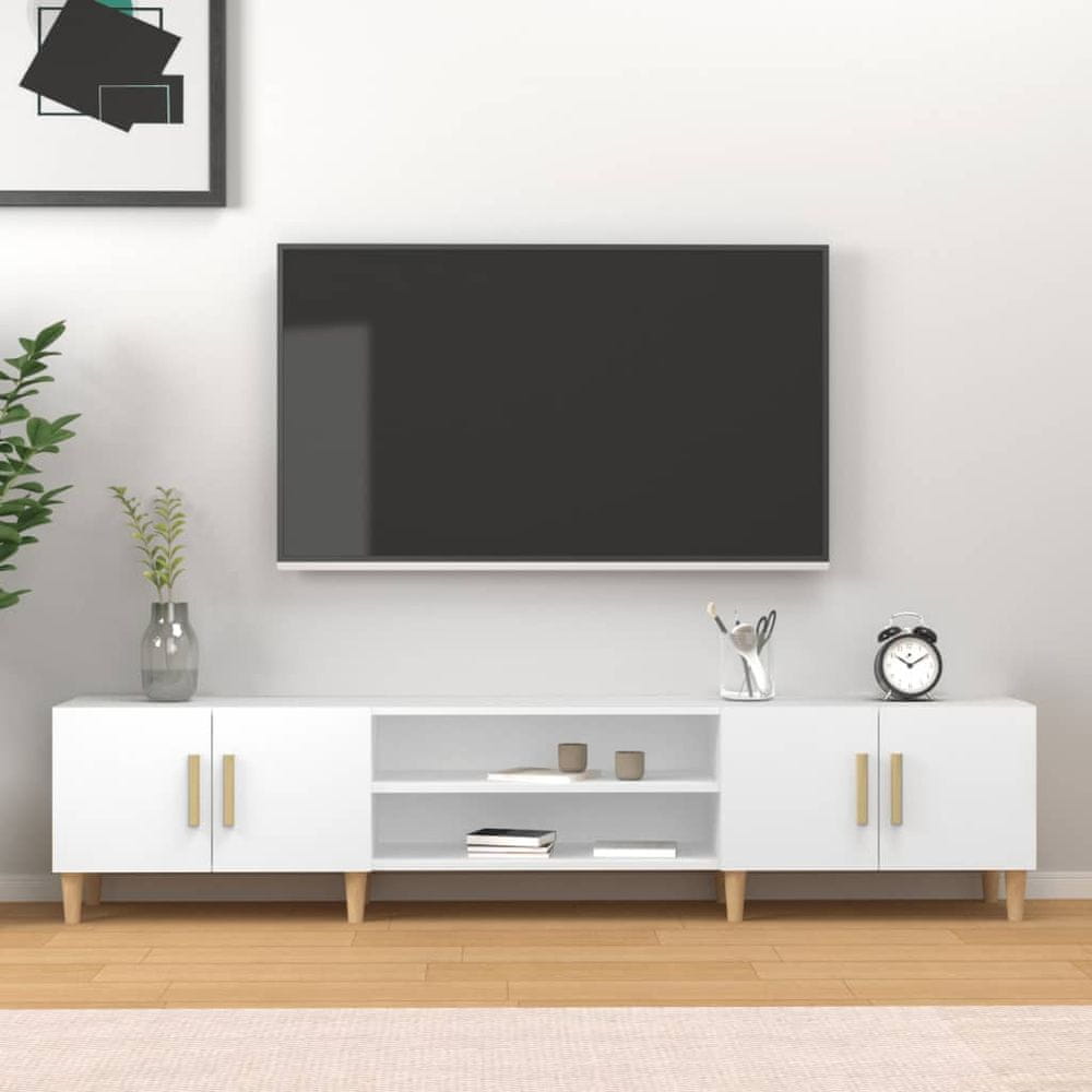 Vidaxl TV skrinka biela 180x31,5x40 cm kompozitné drevo